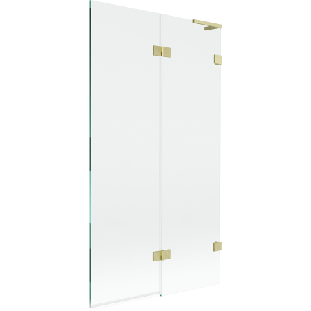 Mexen Lunar L parawan nawannowy 2-skrzydłowy prawy 100 x 150 cm, transparent, złoty szczotkowany - 897L-100-100-55-00-P