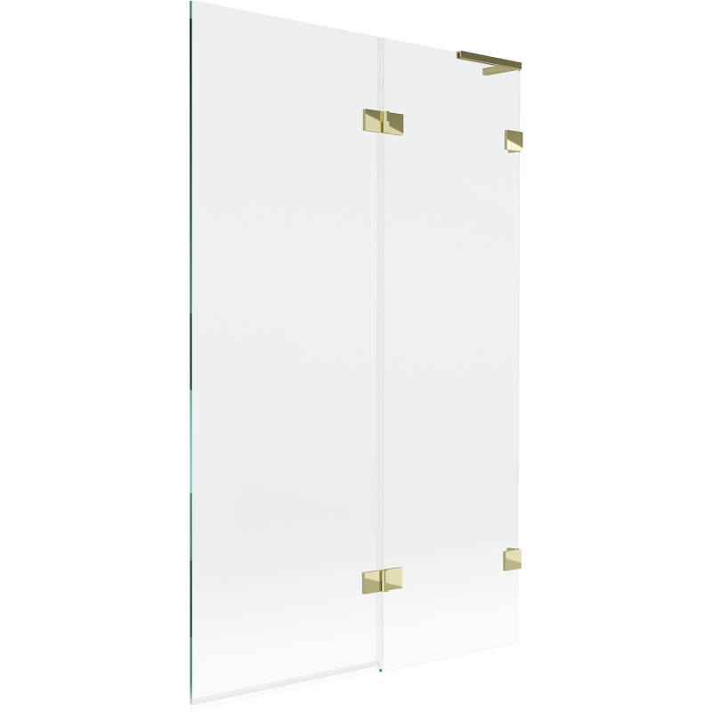 Mexen Lunar L parawan nawannowy 2-skrzydłowy prawy 110 x 150 cm, transparent, złoty - 897L-110-100-50-00-P