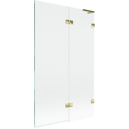 Mexen Lunar L parawan nawannowy 2-skrzydłowy prawy 110 x 150 cm, transparent, złoty - 897L-110-100-50-00-P