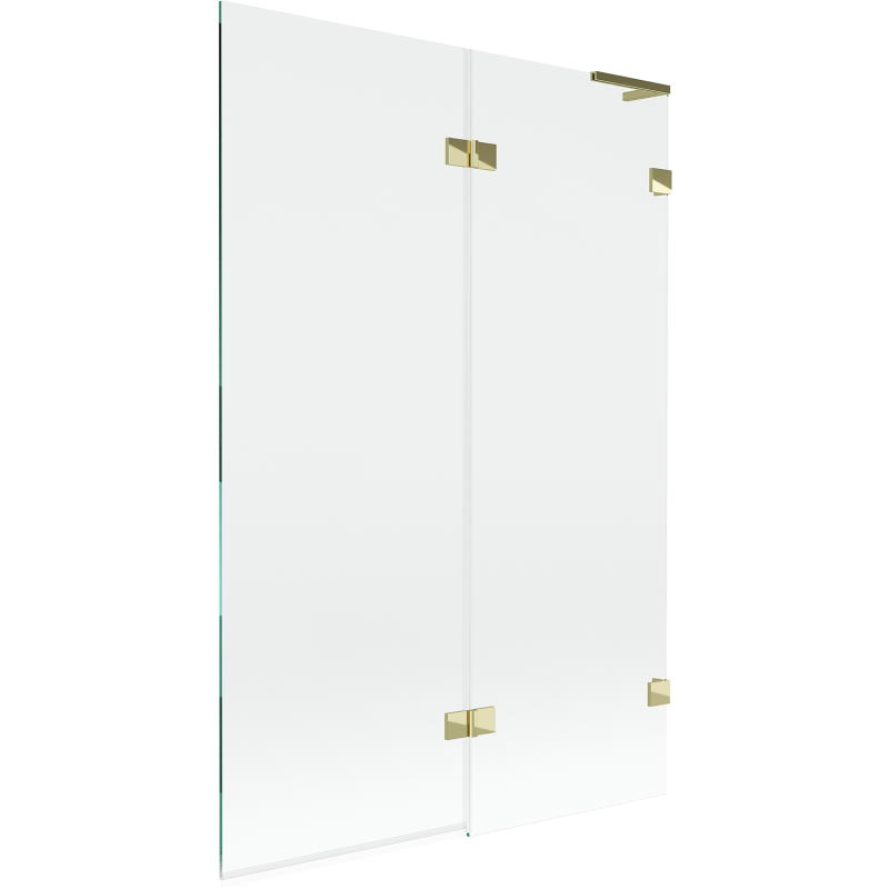 Mexen Lunar L parawan nawannowy 2-skrzydłowy prawy 120 x 150 cm, transparent, złoty - 897L-120-100-50-00-P