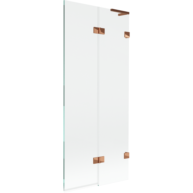Mexen Lunar L parawan nawannowy 2-skrzydłowy prawy 80 x 150 cm, transparent, różowe złoto - 897L-080-100-60-00-P