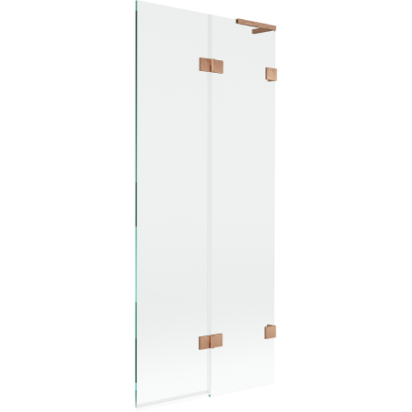 Mexen Lunar L parawan nawannowy 2-skrzydłowy prawy 80 x 150 cm, transparent, miedź szczotkowana - 897L-080-100-65-00-P