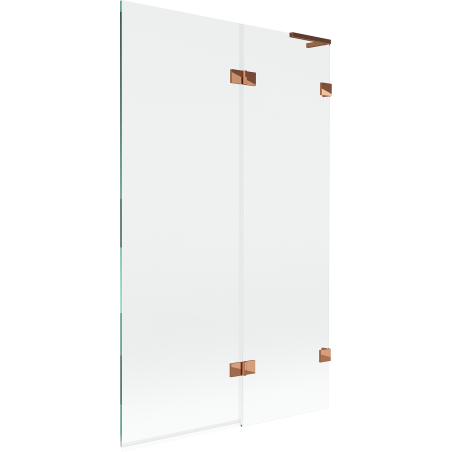 Mexen Lunar L parawan nawannowy 2-skrzydłowy prawy 110 x 150 cm, transparent, różowe złoto - 897L-110-100-60-00-P