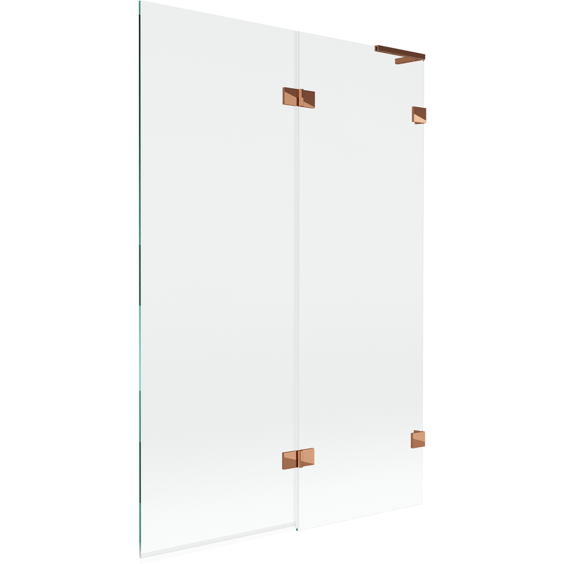 Mexen Lunar L parawan nawannowy 2-skrzydłowy prawy 120 x 150 cm, transparent, różowe złoto - 897L-120-100-60-00-P