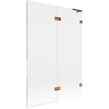 Mexen Lunar L parawan nawannowy 2-skrzydłowy prawy 120 x 150 cm, transparent, różowe złoto - 897L-120-100-60-00-P