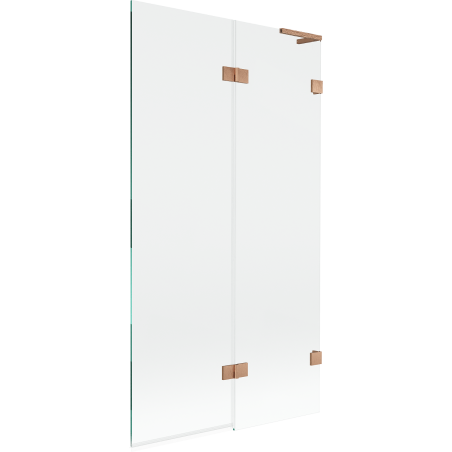 Mexen Lunar L parawan nawannowy 2-skrzydłowy prawy 100 x 150 cm, transparent, miedź szczotkowana - 897L-100-100-65-00-P