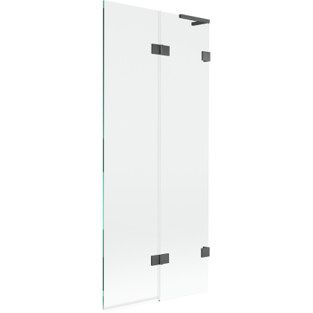 Mexen Lunar L parawan nawannowy 2-skrzydłowy prawy 80 x 150 cm, transparent, gun gray szczotkowany - 897L-080-100-66-00-P