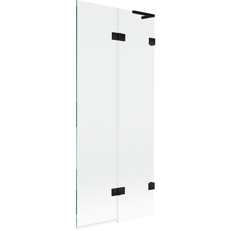 Mexen Lunar L parawan nawannowy 2-skrzydłowy prawy 80 x 150 cm, transparent, czarny - 897L-080-100-70-00-P