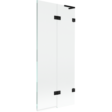 Mexen Lunar L parawan nawannowy 2-skrzydłowy prawy 80 x 150 cm, transparent, czarny - 897L-080-100-70-00-P