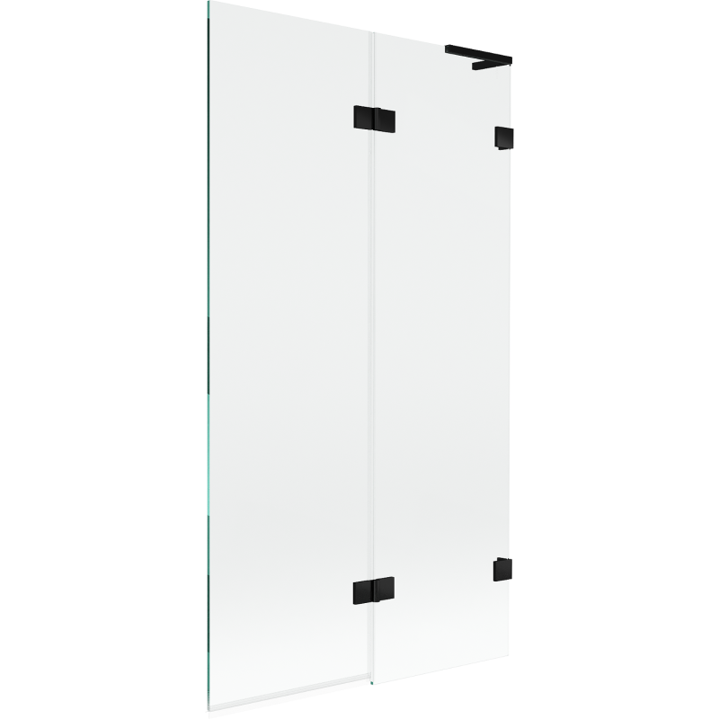 Mexen Lunar L parawan nawannowy 2-skrzydłowy prawy 100 x 150 cm, transparent, czarny - 897L-100-100-70-00-P