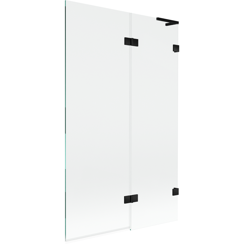 Mexen Lunar L parawan nawannowy 2-skrzydłowy prawy 110 x 150 cm, transparent, czarny - 897L-110-100-70-00-P