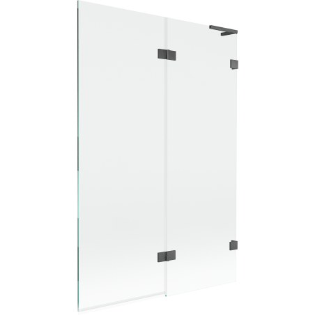 Mexen Lunar L parawan nawannowy 2-skrzydłowy prawy 120 x 150 cm, transparent, gun gray szczotkowany - 897L-120-100-66-00-P