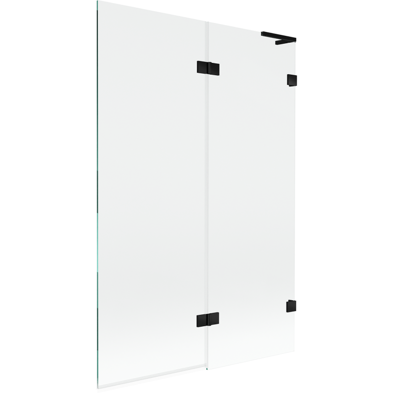 Mexen Lunar L parawan nawannowy 2-skrzydłowy prawy 120 x 150 cm, transparent, czarny - 897L-120-100-70-00-P
