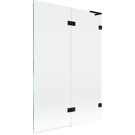 Mexen Lunar L parawan nawannowy 2-skrzydłowy prawy 120 x 150 cm, transparent, czarny - 897L-120-100-70-00-P