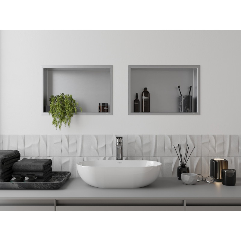 Mexen X-Wall-R półka wnękowa z kołnierzem 45 x 30 cm, inox - 1910453010