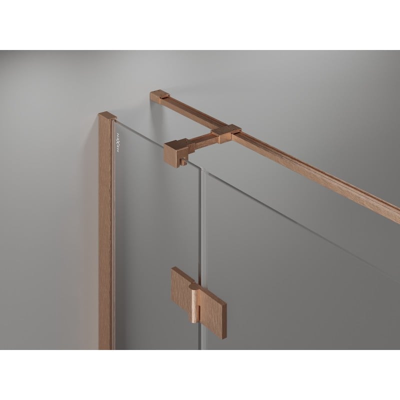 Mexen Mist-H T kabina prysznicowa uchylna prawa 85 x 80 cm, transparent, miedź szczotkowana - 8A5T-085-080-65-00-P