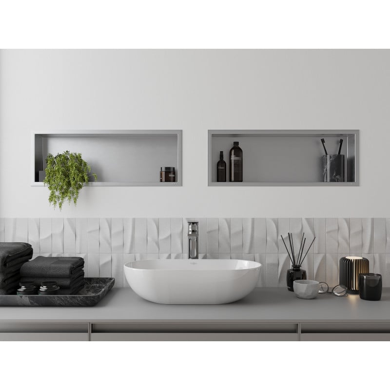 Mexen X-Wall-R półka wnękowa z kołnierzem 60 x 20 cm, inox - 1910602010