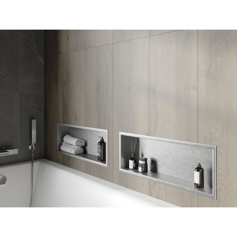 Mexen X-Wall-R półka wnękowa z kołnierzem 60 x 20 cm, inox - 1910602010
