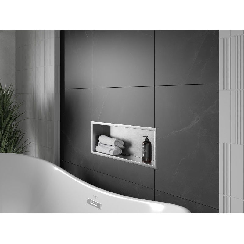 Mexen X-Wall-R półka wnękowa z kołnierzem 60 x 20 cm, inox - 1910602010