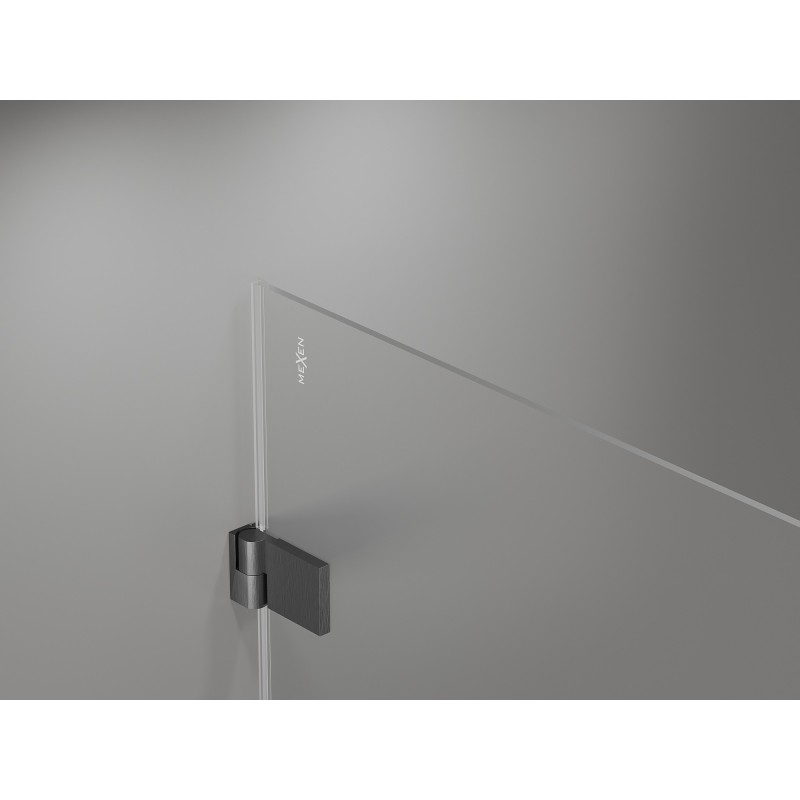 Mexen Lunar-B kabina prysznicowa uchylna lewa 80 x 80 cm, transparent, gun gray szczotkowany - 832-080-080-66-00-L