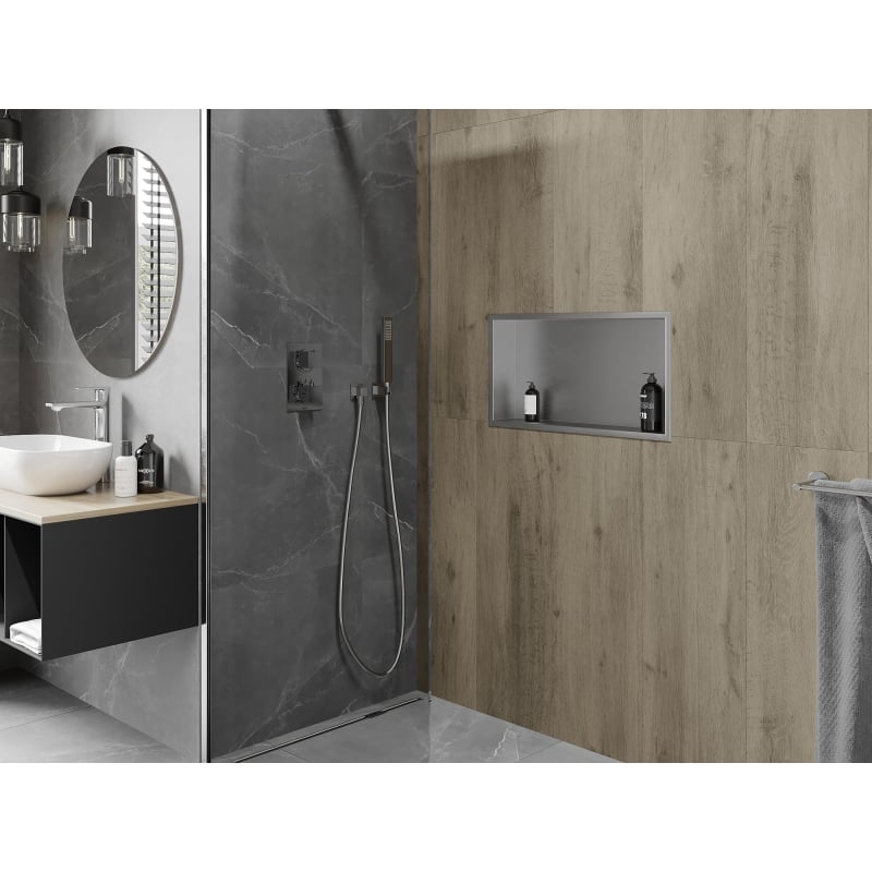 Mexen X-Wall-R półka wnękowa z kołnierzem 60 x 30 cm, inox - 1910603010