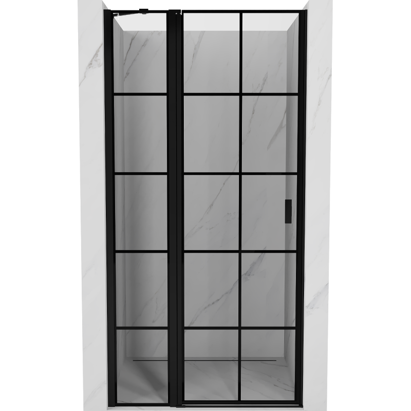 Mexen Mist drzwi prysznicowe uchylne lewe 80 cm, czarna kratka, czarne - 8A4-080-000-70-77-L