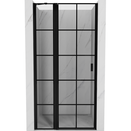 Mexen Mist drzwi prysznicowe uchylne lewe 80 cm, czarna kratka, czarne - 8A4-080-000-70-77-L