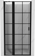 Mexen Mist drzwi prysznicowe uchylne lewe 110 cm, czarna kratka, czarne - 8A4-110-000-70-77-L