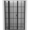 Mexen Mist drzwi prysznicowe uchylne lewe 125 cm, czarna kratka, czarne - 8A4-125-001-70-77-L