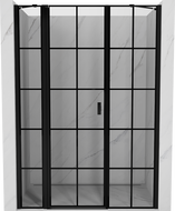 Mexen Mist drzwi prysznicowe uchylne lewe 160 cm, czarna kratka, czarne - 8A4-160-001-70-77-L