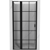 Mexen Mist L drzwi prysznicowe uchylne lewe 110 cm, czarna kratka, czarne - 8A4L-110-000-70-77-L