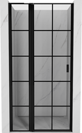 Mexen Mist L drzwi prysznicowe uchylne lewe 120 cm, czarna kratka, czarne - 8A4L-120-000-70-77-L