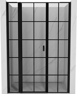 Mexen Mist L drzwi prysznicowe uchylne lewe 160 cm, czarna kratka, czarne - 8A4L-160-001-70-77-L