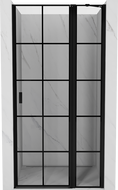 Mexen Mist drzwi prysznicowe uchylne prawe 90 cm, czarna kratka, czarne - 8A4-090-000-70-77-P