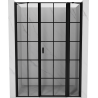 Mexen Mist drzwi prysznicowe uchylne prawe 130 cm, czarna kratka, czarne - 8A4-130-001-70-77-P
