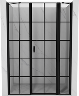 Mexen Mist drzwi prysznicowe uchylne prawe 145 cm, czarna kratka, czarne - 8A4-145-001-70-77-P