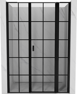 Mexen Mist L drzwi prysznicowe uchylne prawe 150 cm, czarna kratka, czarne - 8A4L-150-001-70-77-P