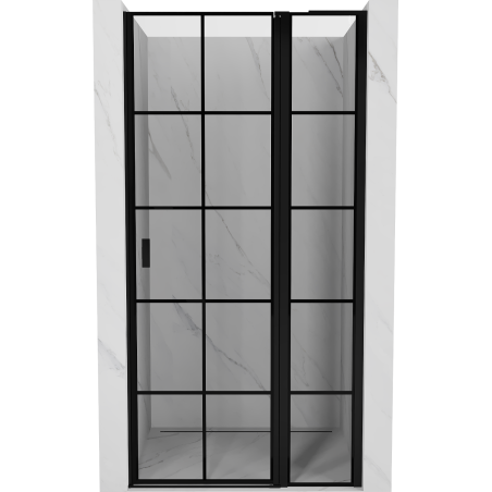 Mexen Mist L drzwi prysznicowe uchylne prawe 90 cm, czarna kratka, czarne - 8A4L-090-000-70-77-P
