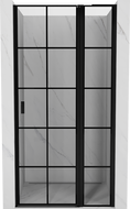 Mexen Mist L drzwi prysznicowe uchylne prawe 105 cm, czarna kratka, czarne - 8A4L-105-000-70-77-P