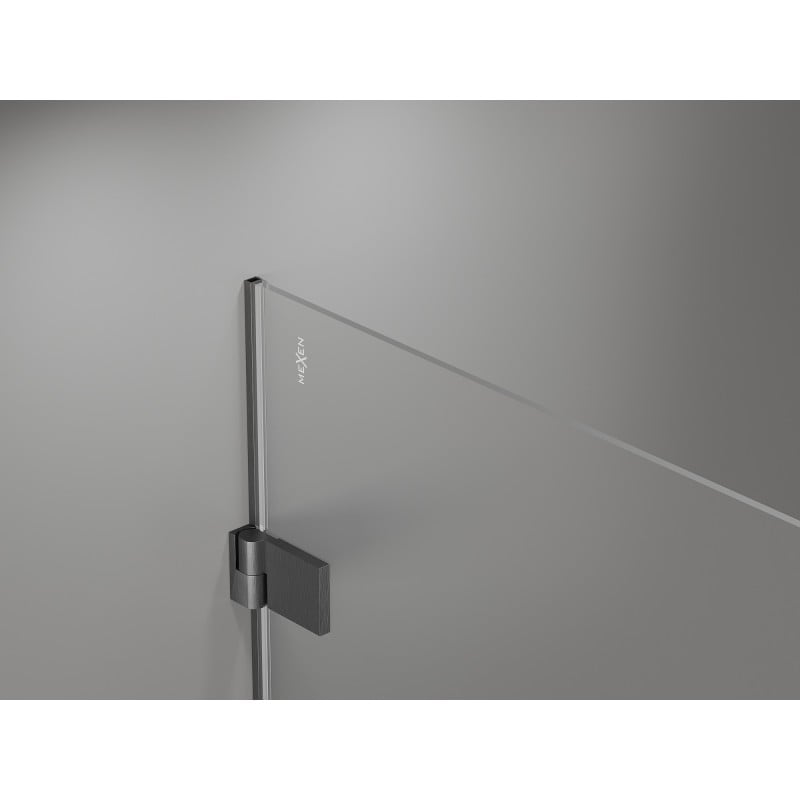 Mexen Lunar-B kabina prysznicowa uchylna lewa 90 x 80 cm, transparent, gun gray szczotkowany - 832-090-080-66-00-L