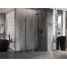 Mexen Lunar-B kabina prysznicowa uchylna prawa 70 x 70 cm, transparent, gun gray szczotkowany - 832-070-070-66-00-P
