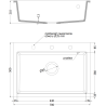 Mexen Elix zlewozmywak granitowy 1-komorowy 700 x 500 mm, czarny/złoty metalik, syfon czarny - 6526701005-75-B