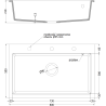 Mexen Elix zlewozmywak granitowy 1-komorowy 800 x 500 mm, biały, syfon czarny - 6527801005-20-B
