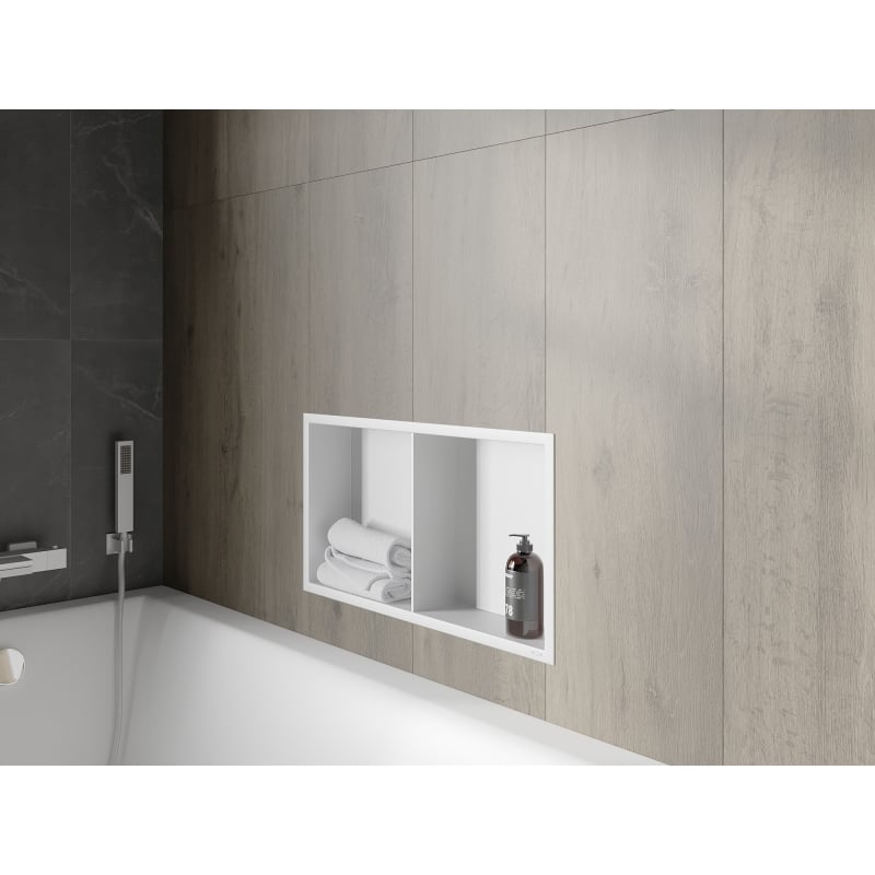 Mexen X-Wall-R półka wnękowa z kołnierzem i półką 60 x 30 cm, biała - 1920603010S