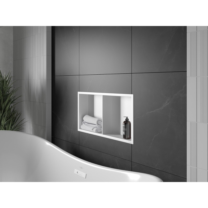 Mexen X-Wall-R półka wnękowa z kołnierzem i półką 60 x 30 cm, biała - 1920603010S