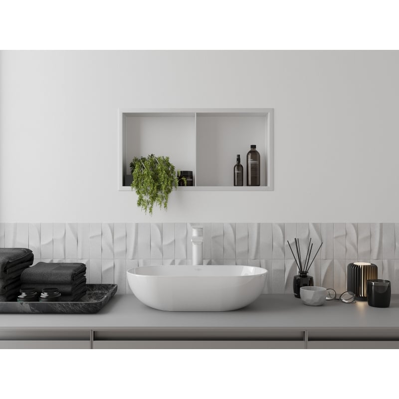 Mexen X-Wall-R półka wnękowa z kołnierzem i półką 60 x 30 cm, biała - 1920603010S