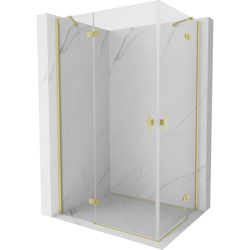 Mexen Mist-H Duo kabina prysznicowa uchylna lewa 105 x 95 cm, transparent, złota szczotkowana - 8A5-105L-095P-55-00