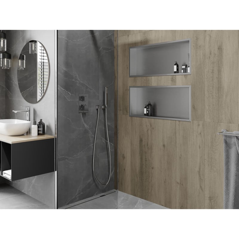 Mexen X-Wall-R półka wnękowa z kołnierzem 75 x 30 cm, inox - 1910753010