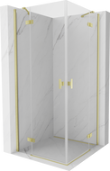 Mexen Mist-H Duo kabina prysznicowa uchylna 110 x 110 cm, transparent, złota szczotkowana - 8A5-110L-110P-55-00