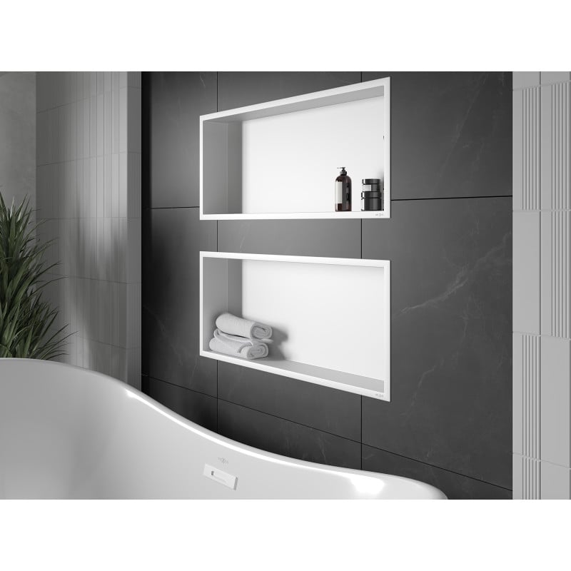 Mexen X-Wall-R półka wnękowa z kołnierzem 75 x 30 cm, biała - 1920753010